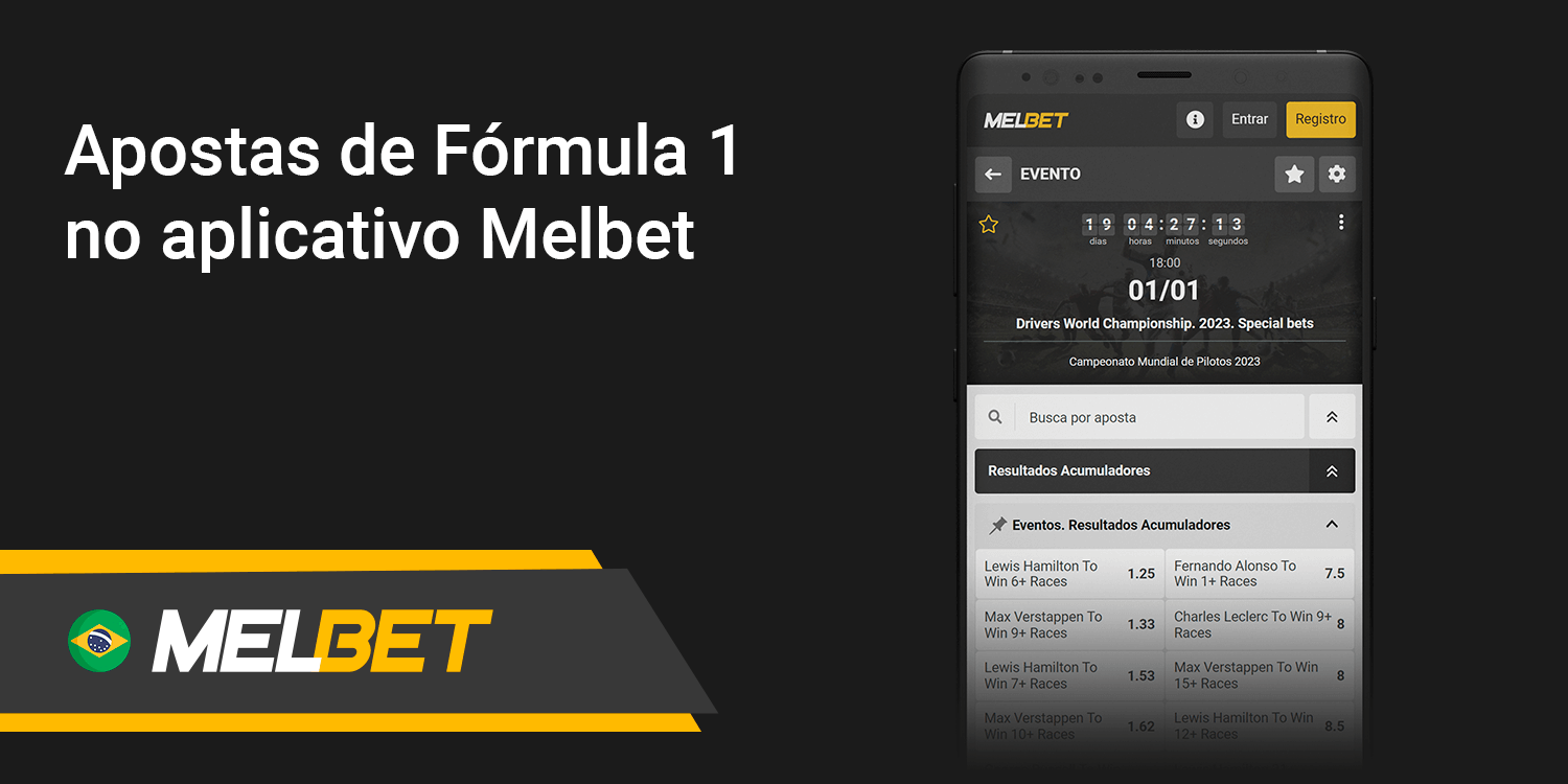 Apostas de Fórmula 1 no aplicativo Melbet
